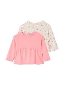2er-Pack Baby Blusenshirts mit Kräuselfalten BASIC