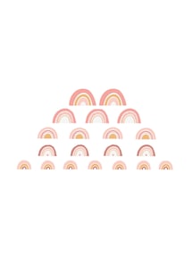 20er-Pack Kinderzimmer Wandsticker REGENBOGEN