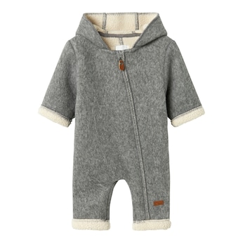 Overall mit Kapuze Wollwalk-Optik Teddyfell