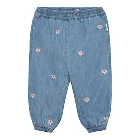 Chambray-Hose Denim Blumen