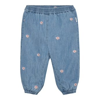 Chambray-Hose Denim Blumen