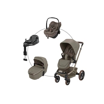 Kombikinderwagen Fame Travel-Set ink. Babyschale Pebble Slide Pro und Isofix-Basis Familyfix Slide Pro