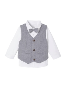 Baby-Set: Hemd, Weste und Fliege, festlich