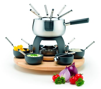 Fondueset, Edelstahl Fondueset