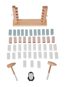 Geschicklichkeitsspiel MAUER UND PINGUIN aus Holz FSC®