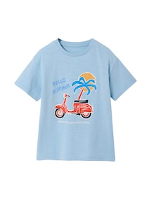 T-Shirt Jungen Urlaubsprint mit Recycling-Baumwolle