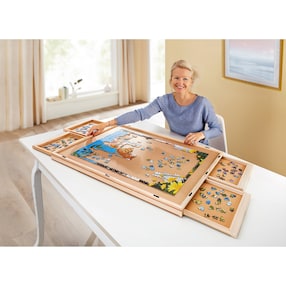 Puzzletisch mit Schubladen, drehbar inkl. Abdeckung