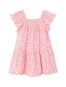 Gesmoktes Kleid mit Blumen Mädchen