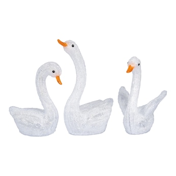 LED-Dekofigur "Leuchtschwan Familie“