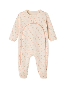 Bio-Kollektion: Baby Strampler aus geblümtem Sweat
