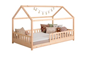 Kinderbett Hausbett "Kay" 100x200 Kiefer natur