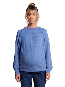 Ajourstrick-Pullover für Schwangerschaft und Stillzeit mit Knöpfen