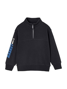 Jungen Sweatshirt mit Stehkragen und Basketball-Print, Recycling-Anteil