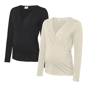 2er-Pack Umstands- und Still-Shirts langarm 