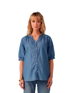 Kurzärmelige Umstandsbluse aus Light-Denim