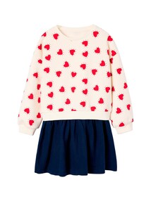 Mädchen Kleid mit bedrucktem Oberteil