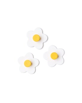 Hakenset  3er-Pack Blume weiss