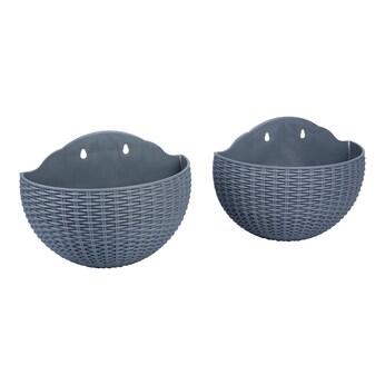 Hängetopf „Rattanoptik“, 2 Stück