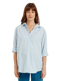 Hemdbluse für Schwangerschaft und Stillzeit aus gestreiftem Popeline