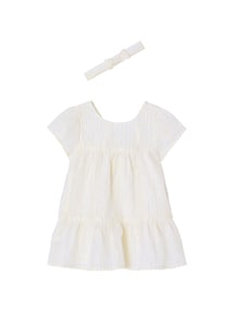 Festliches Baby-Set: Kleid & Haarband mit Glanzstreifen