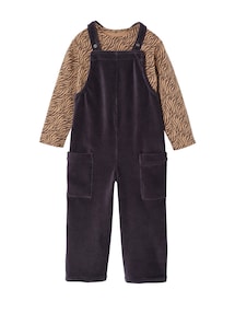 Set aus Shirt & Latzhose aus Samt für Mädchen