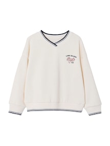 Sweatshirt Jungen mit V-Ausschnitt, Recyclingmaterial