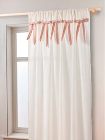 Vorhang SCHLEIFE aus Musselin für Vorhangstange, Kinderzimmer