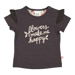 T-Shirt Flowers Stick-Rüsche