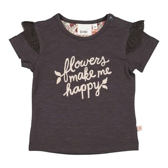 T-Shirt Flowers Stick-Rüsche
