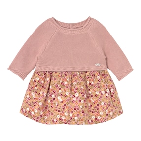 Kleid langarm 2in1 Strickpullover und Rock Blumen