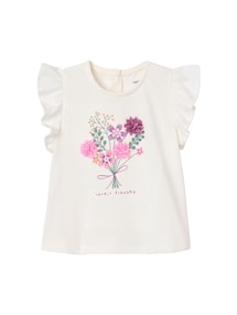 Mädchen Baby T-Shirt, 3D-Blumen