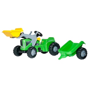 Trettraktor rollyKiddy Futura mit Frontlader und Anhänger