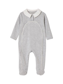 Baby Schlafanzug mit Bubikragen, Öffnung vorn, Bio-Baumwolle