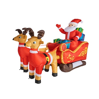 Aufblasbarer Weihnachtsmann mit Schlitten 