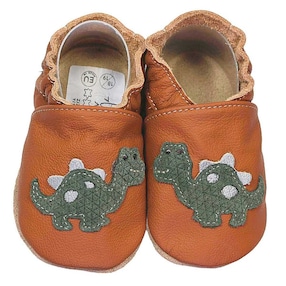 Krabbelschuhe Dino braun