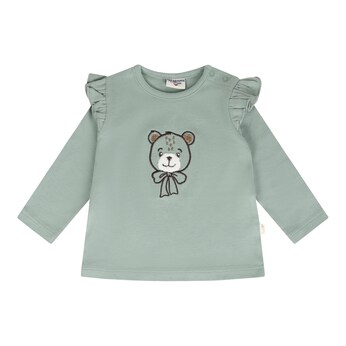 Shirt langarm Bär Rüschen