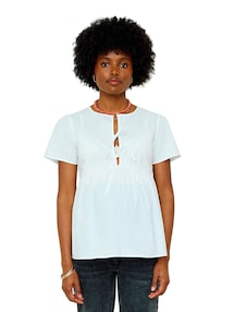 Umstands- und Stillbluse mit Bindeband,  Baumwolle