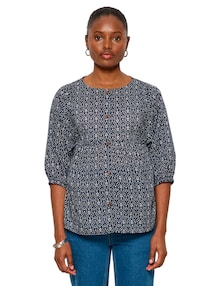 Bluse mit Ballonärmeln für Schwangerschaft und Stillzeit