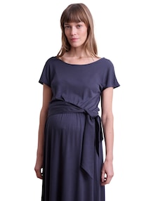 Langes Jerseykleid für die Schwangerschaft