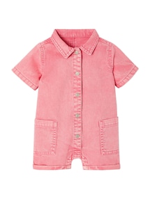 Baby Kurzoverall aus Twill, Used-Look