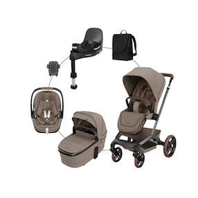 Kombikinderwagen Fame Travel-Set inkl. Babyschale Pebble 360 Pro 2, Isofix-Basis FamilyFix 360 Pro und Wickeltasche
