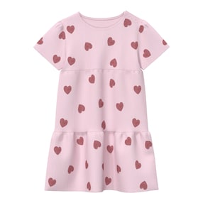 Kleid kurzarm Herzen Rippqualität
