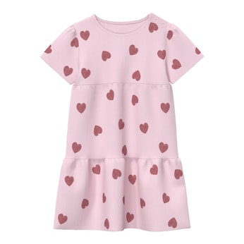 Kleid kurzarm Herzen Rippqualität