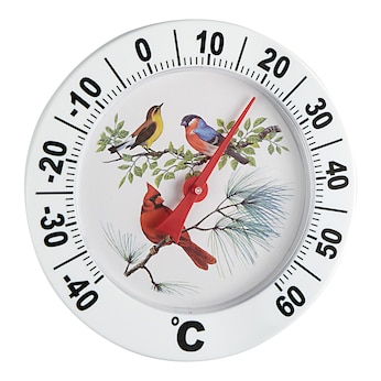 XL Außenthermometer "Vogelfamilie"
