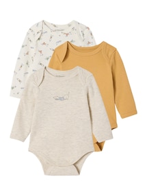Bio-Kollektion: 3er-Pack Baby Schlupf-Bodys