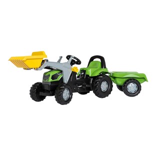 Trettraktor rollyKid Deutz-Fahr 5115 G TB mit Anhänger und Frontlader