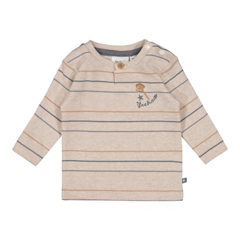 Henley-Shirt langarm Ringel
