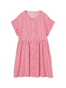 Mädchen Blumenkleid mit Knöpfen