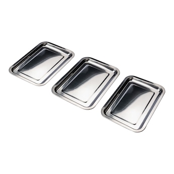Edelstahl-Wannen-Set, 3 Stück