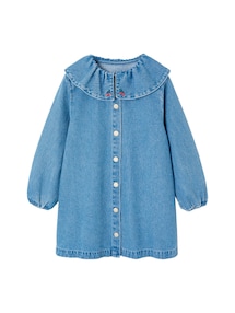 Jeanskleid Mädchen mit Rüschenkragen